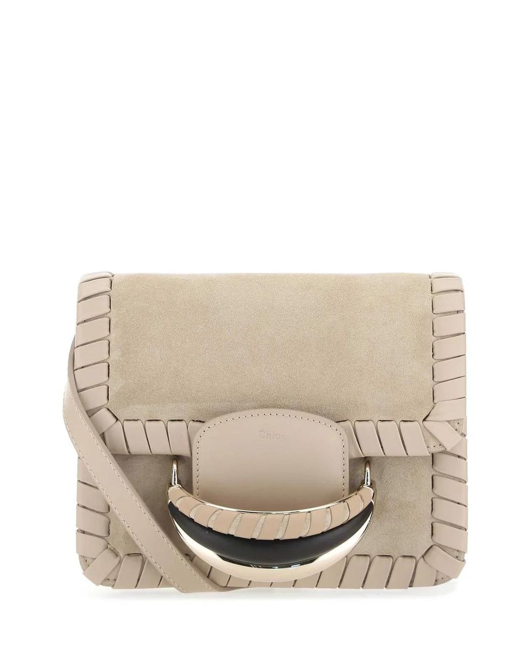 Chloé Natural Sand Suede Kattie Clutch