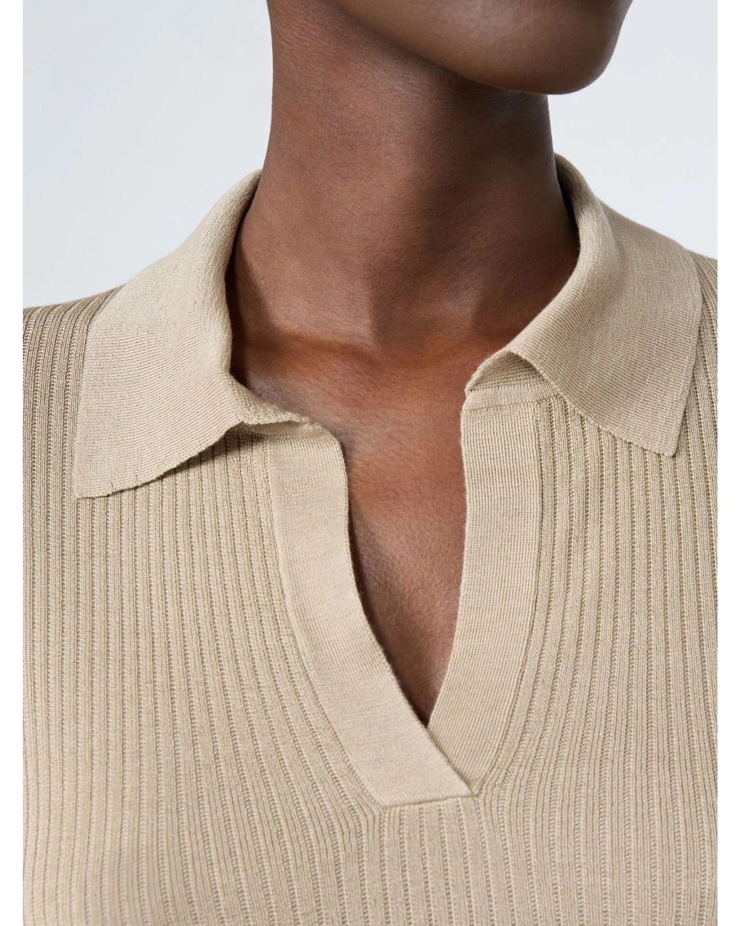 Max Mara Natural Gergo Cashmere And Silk Polo Shirt
