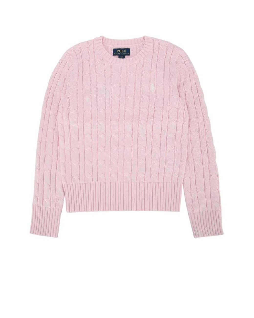 Polo Ralph Lauren Pink Jr Cable Cn-Sweater-Pullover