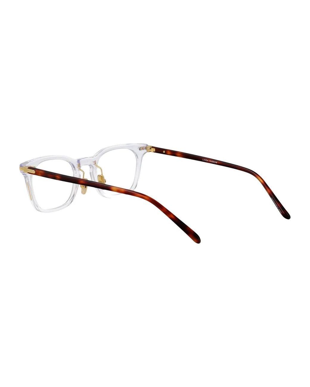 Linda Farrow Metallic Clear/T-Shell/Yellowgold/ Acetate Glasses