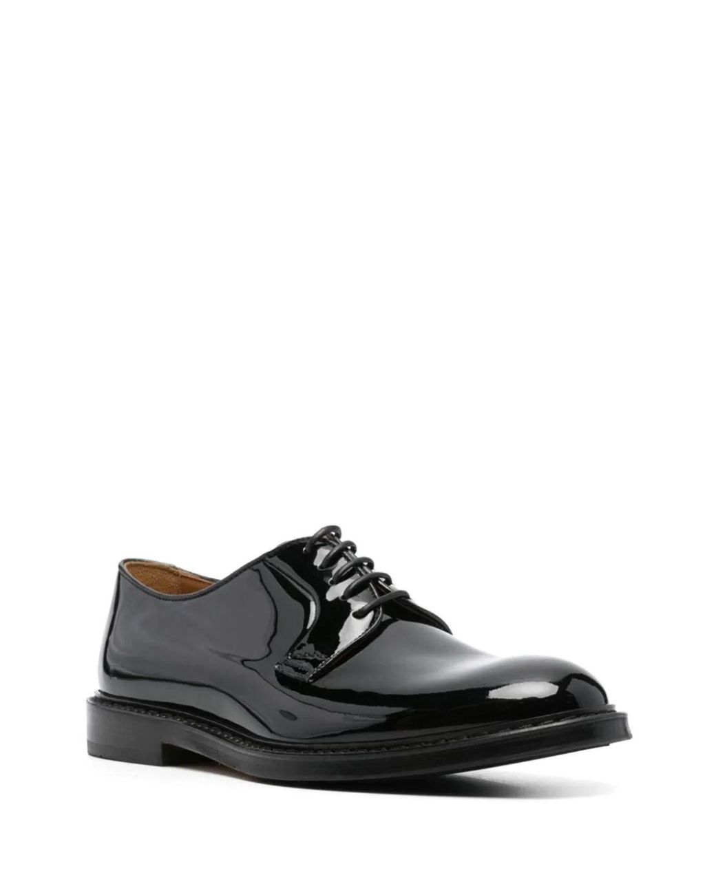 Doucal's Black Derby Lace Up Skin for men