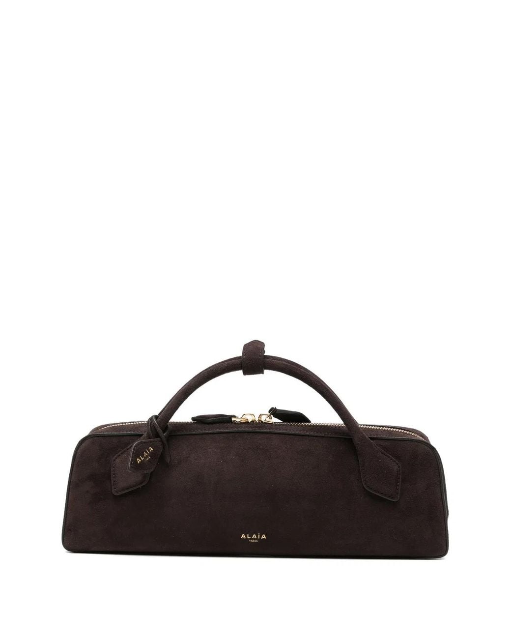 Alaïa Brown Alaia Le Teckel Suede Top-Handle Tote Bag