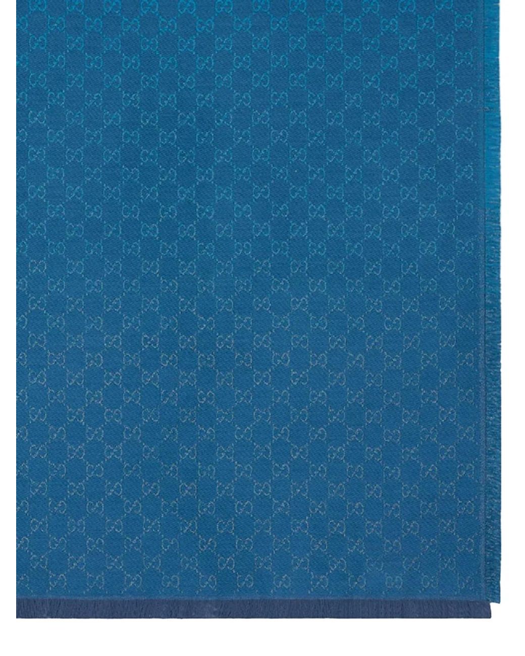 Gucci Blue Tessuti Gg Jacquard Shawl
