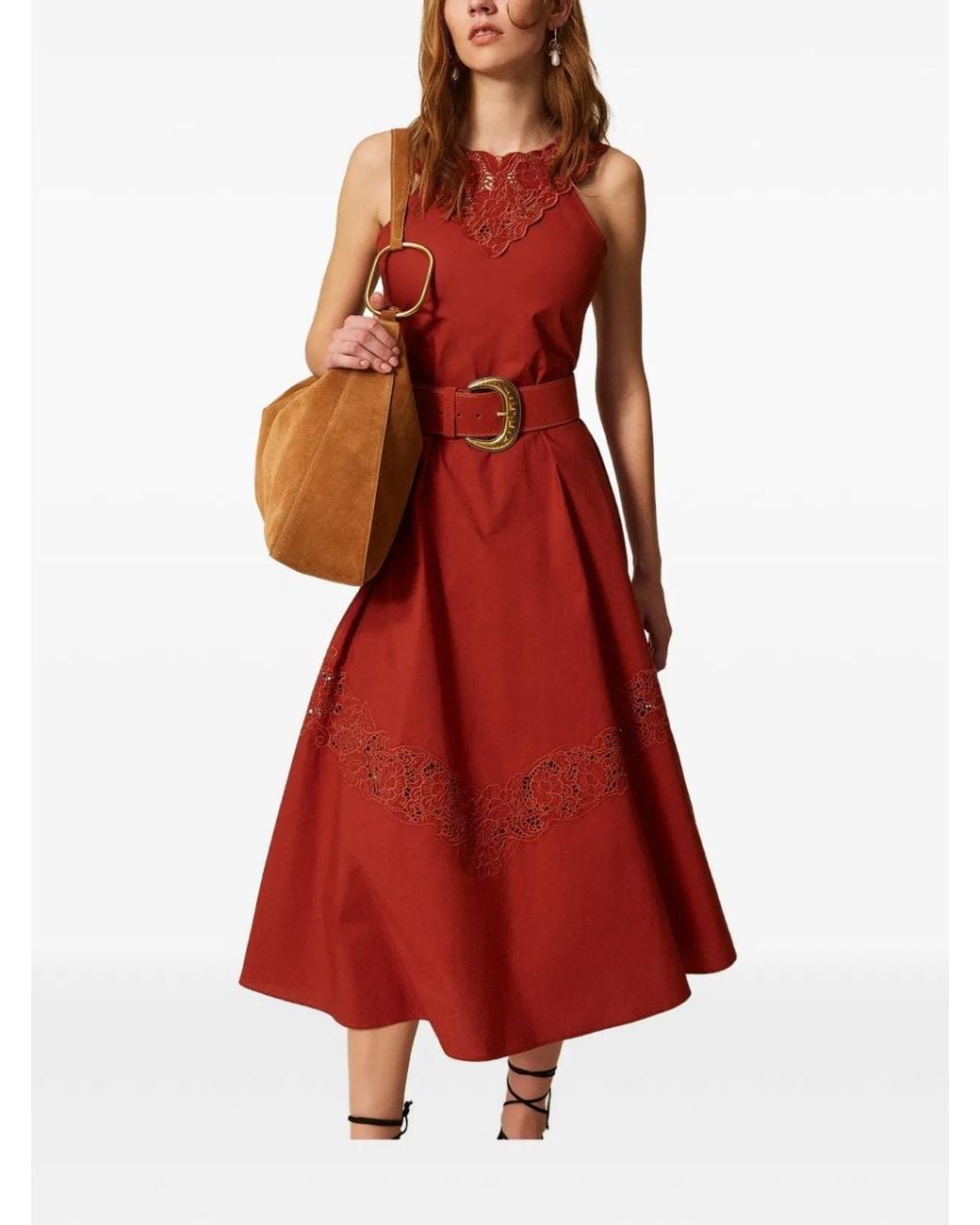 Twinset Red Henna Silk Dress