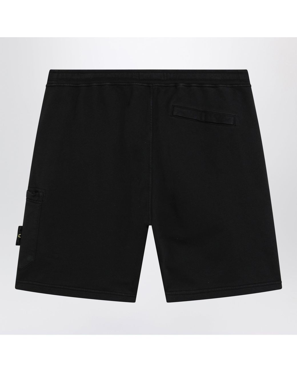 Stone Island Black Organic Cotton Fleece Jogger Shorts