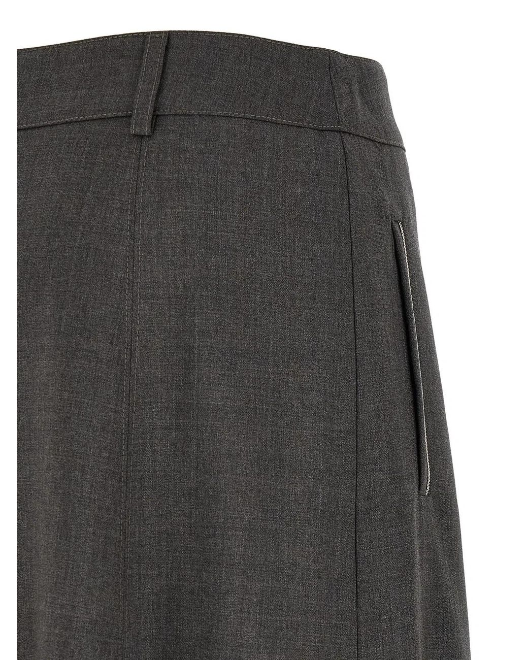 Peserico Gray Flared Skirt With Loops