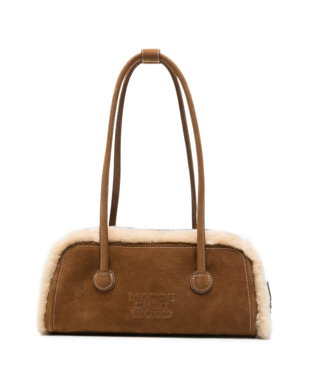 MARGE SHERWOOD Brown Leather Boston Bag
