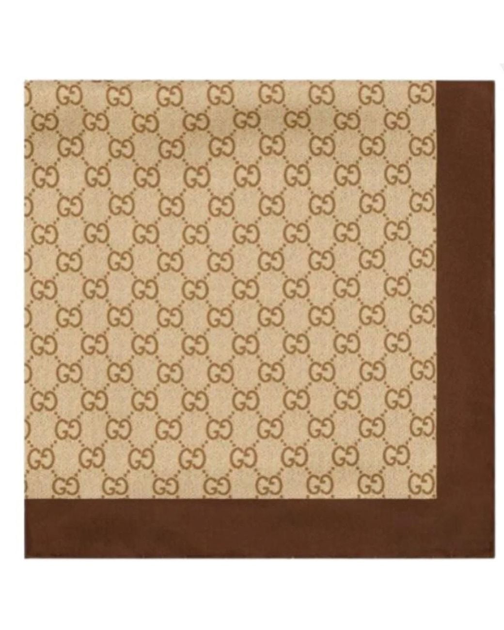 Gucci Natural Patterned Silk Square Scarf