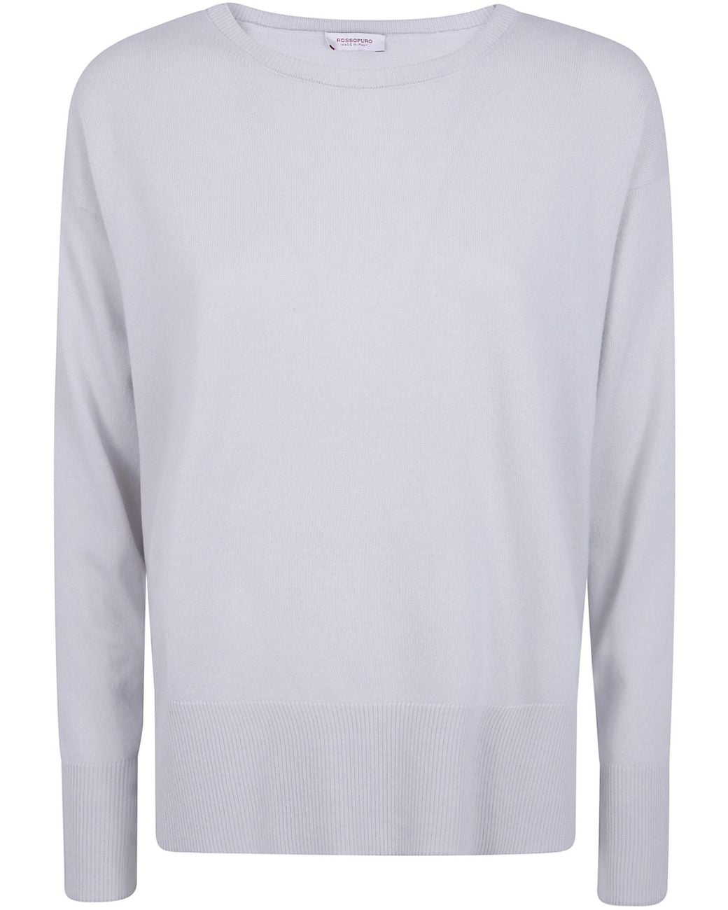 Rossopuro White Long Sleeved Boat Neckline Over Sweater