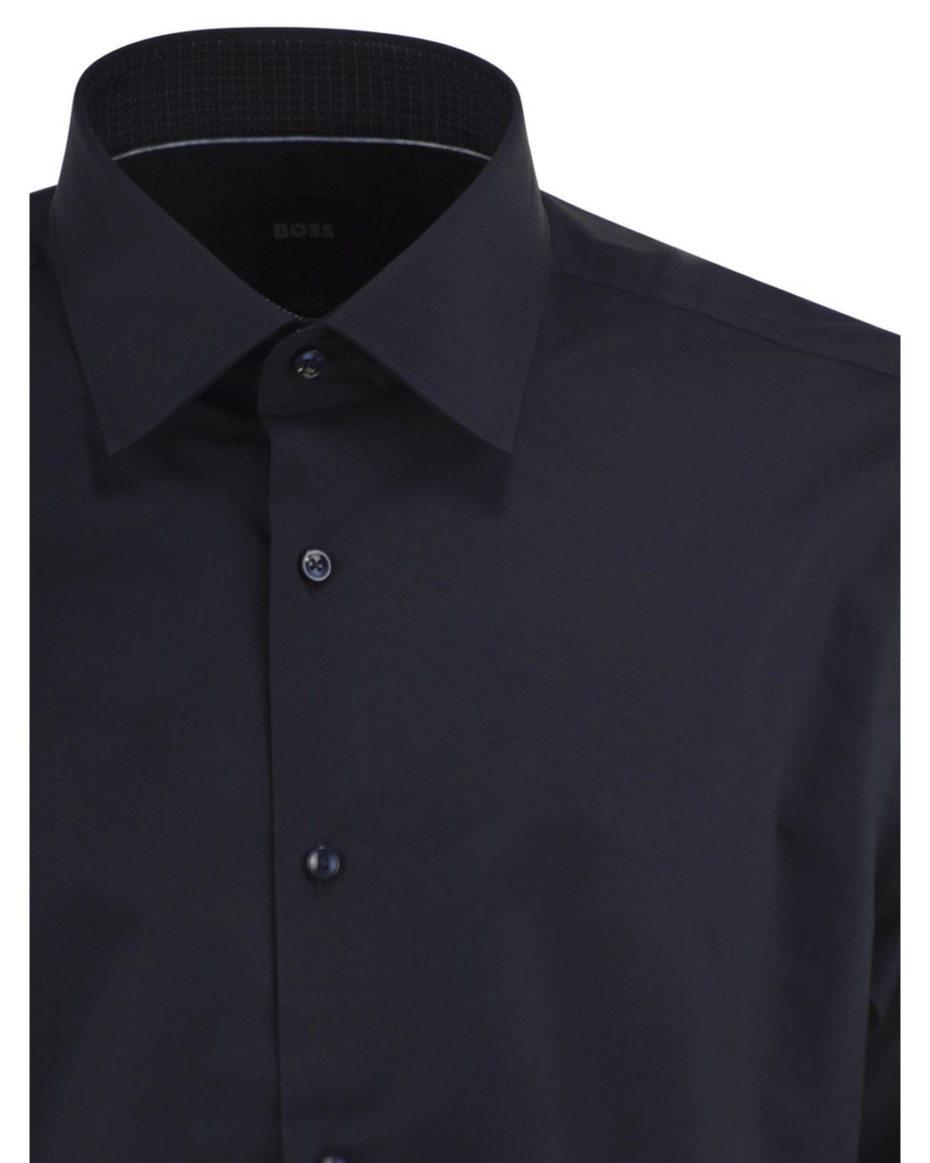 Boss Blue Stretch Cotton Shirt for men