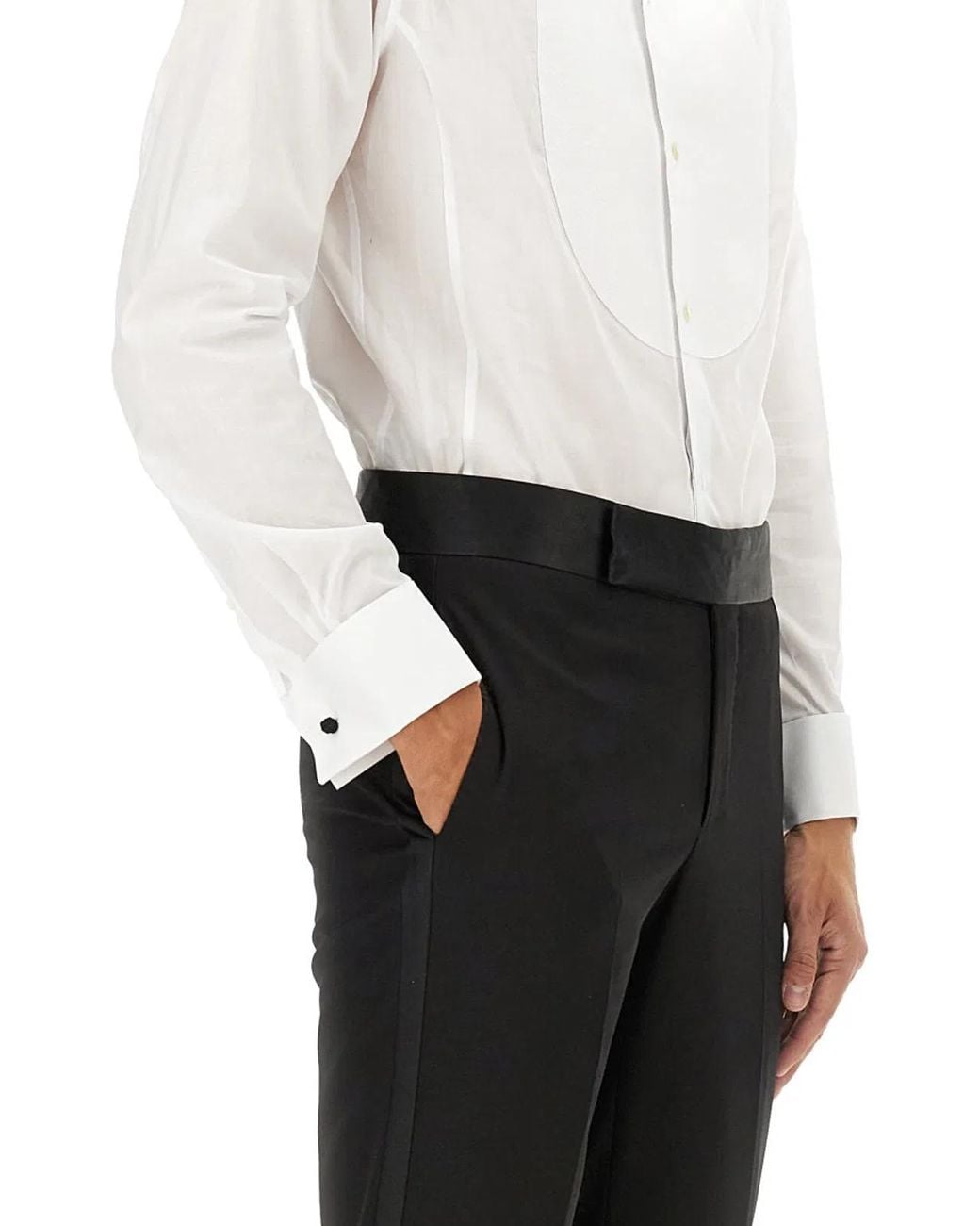 Giorgio Armani White Camicia Smoking for men