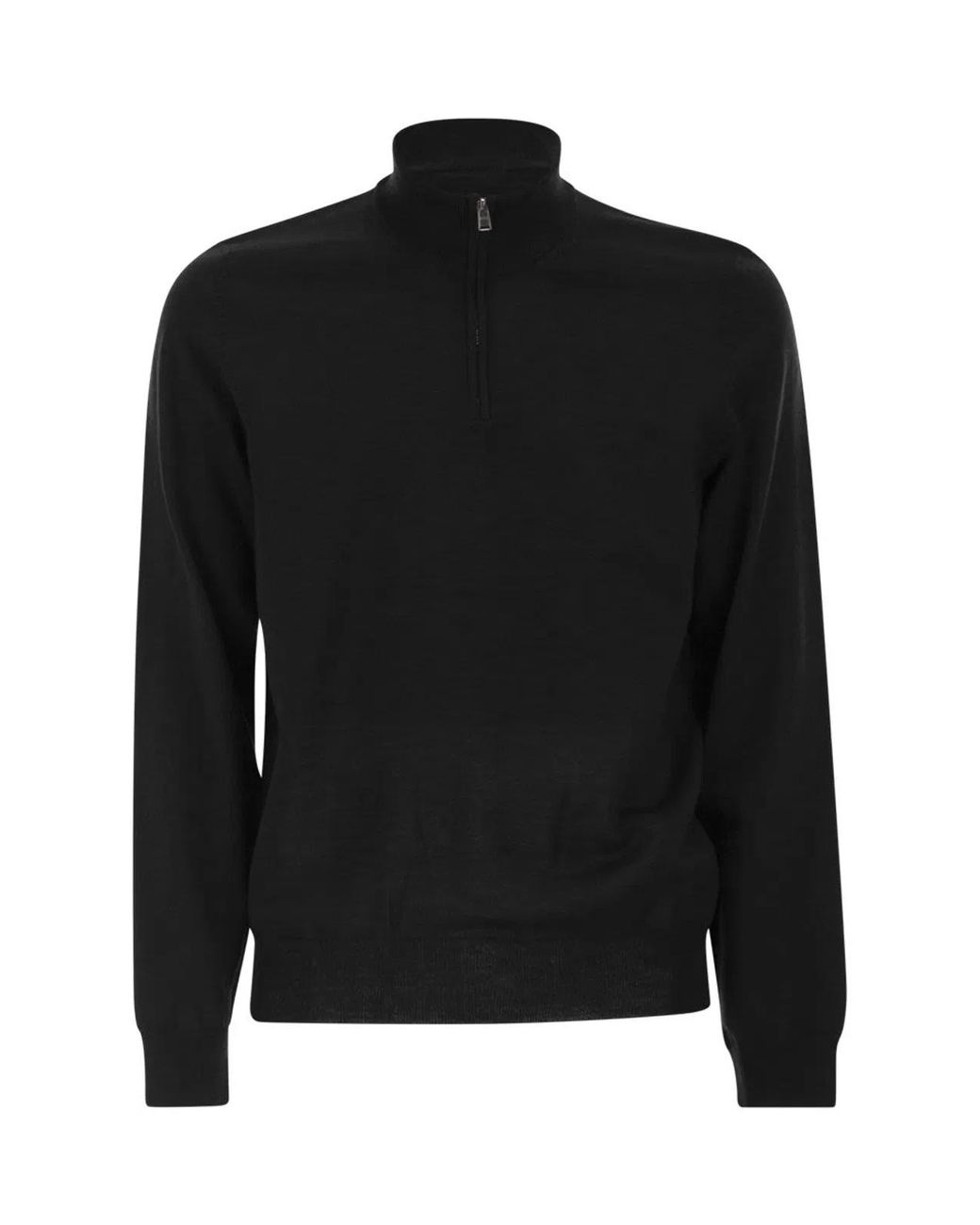 Boss Black Virgin Wool Jumper With Zip Collar for men