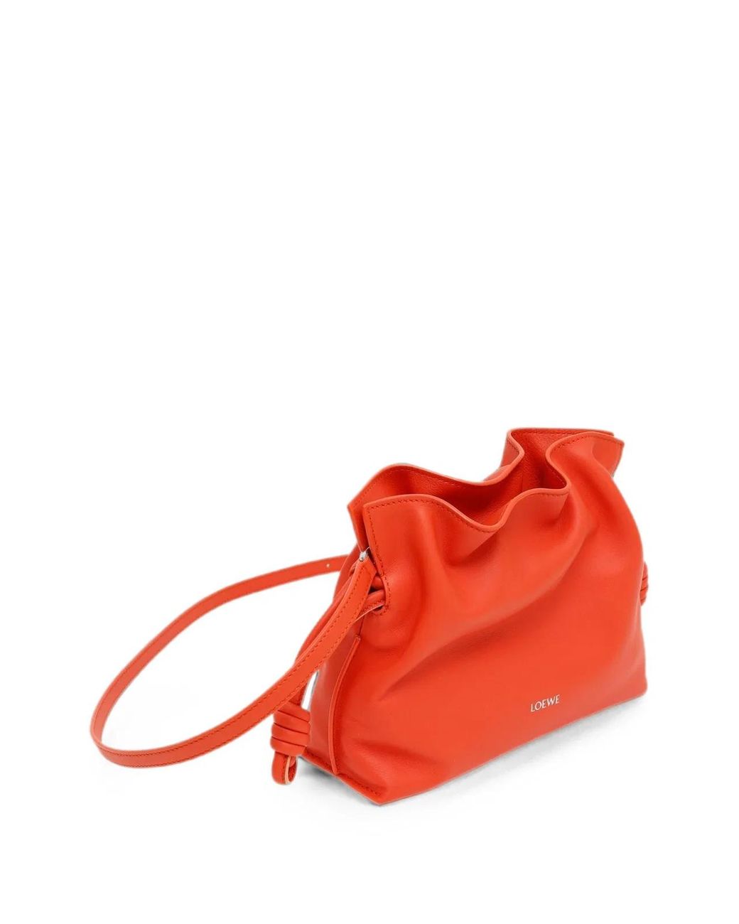 Loewe Red Mini Flamenco Leather Bucket Bag