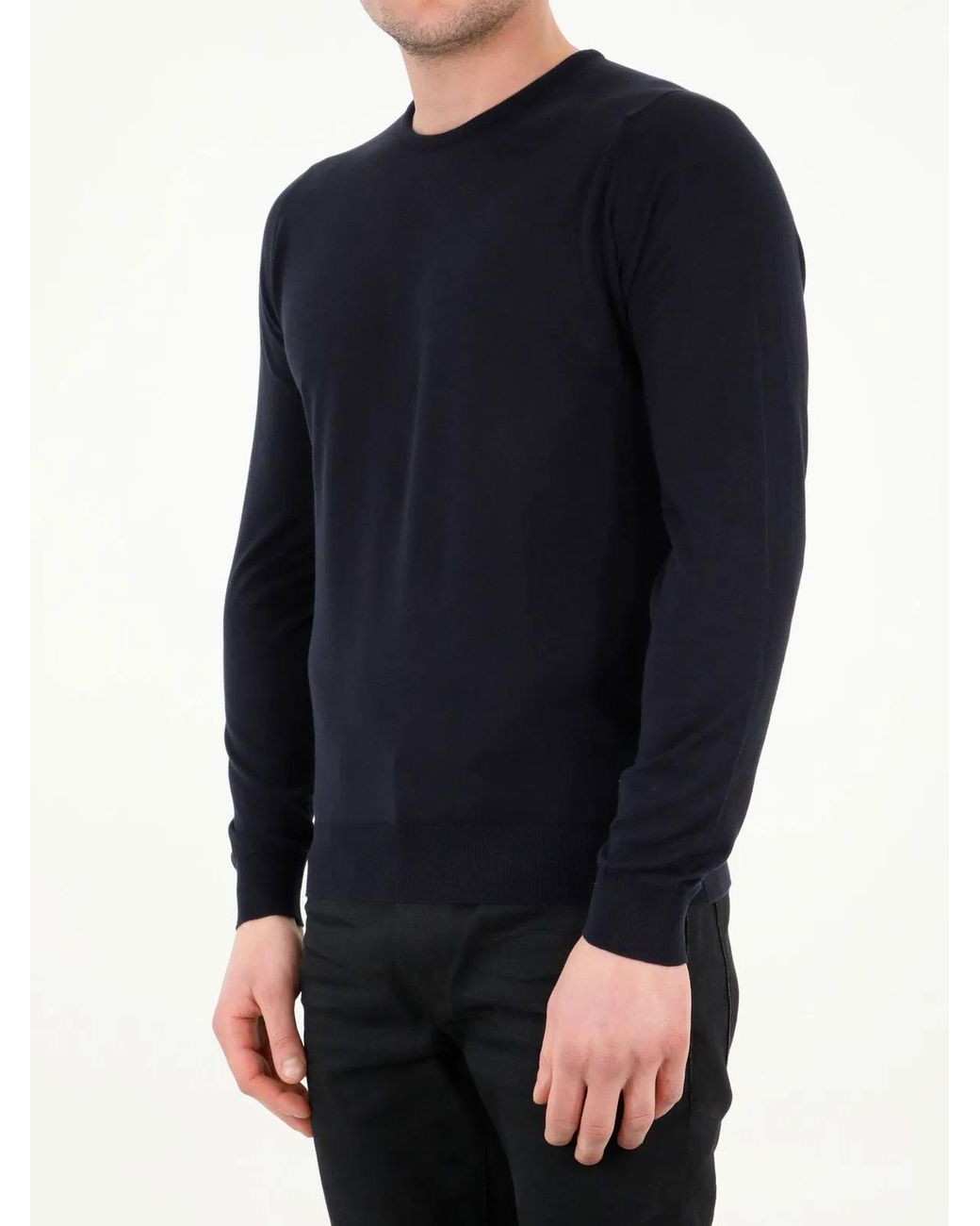 John Smedley Blue Hatfield Pullover for men