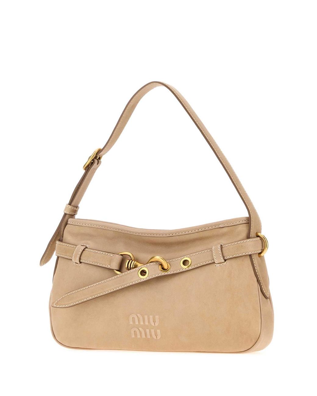 Miu Miu Metallic Skin Nappa Leather Aventure Shoulder Bag