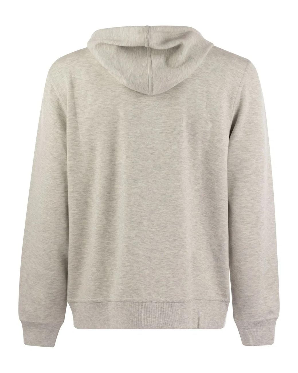 Brunello Cucinelli Gray Cotton, Cashmere And Silk Fleece Zipped Topwear for men