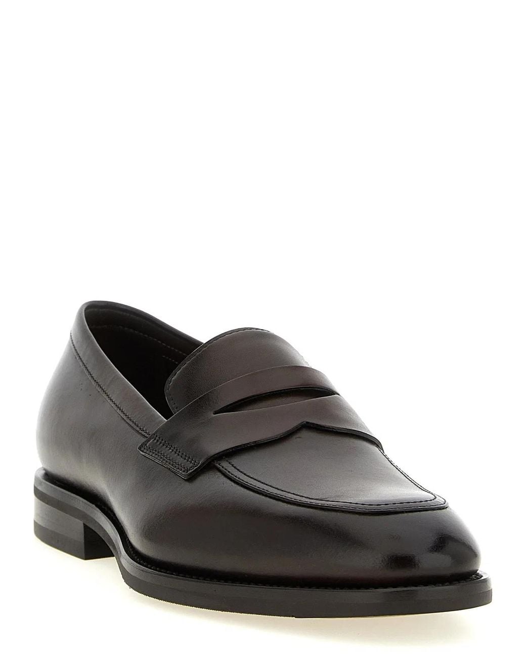 Santoni Black 'Gregor' Loafers for men