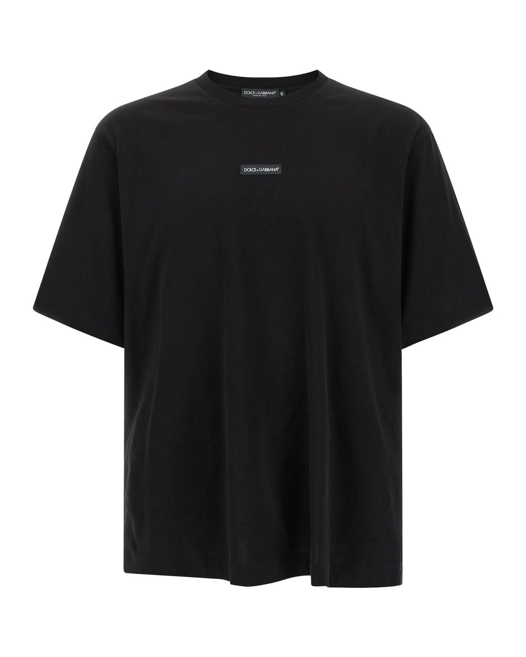 Dolce & Gabbana Black Dolce & Gabbana Logo Patch T-Shirt for men