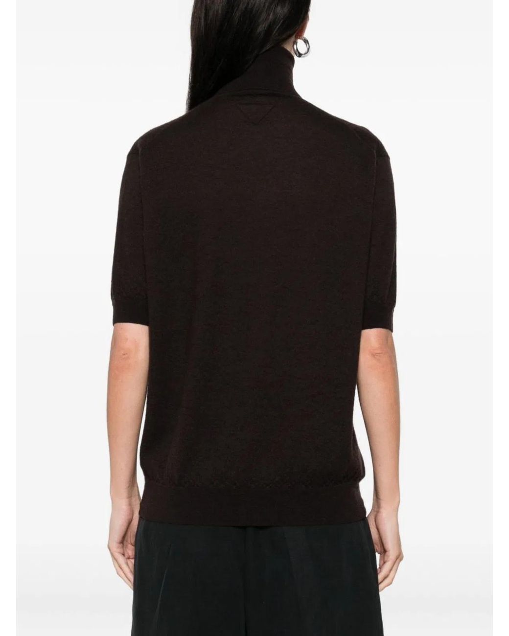 Prada Black Solid Turtle Neck Sweater