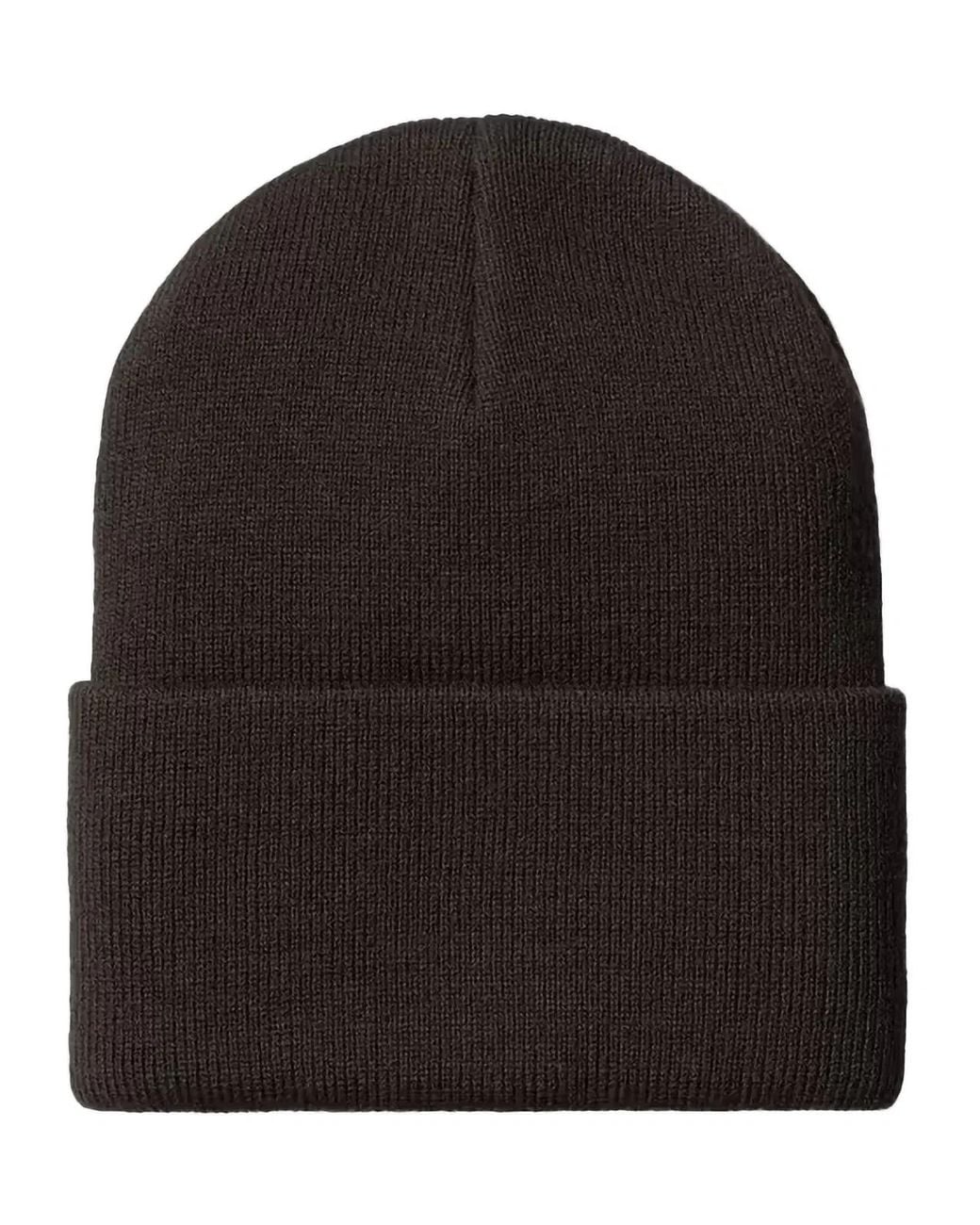Carhartt Black Hat With Turn-Up And Logo Label