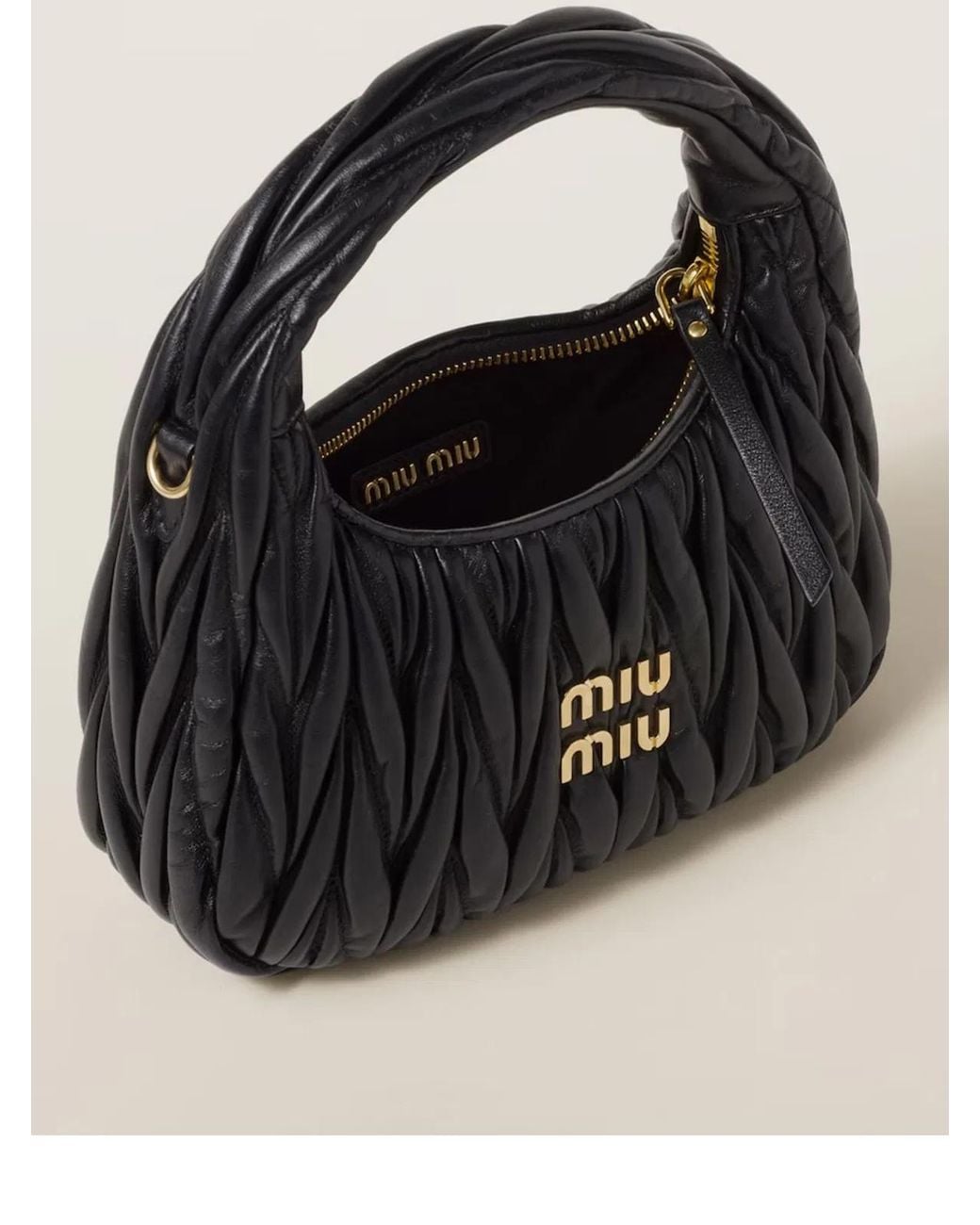 Miu Miu Black Borsa Hobo Wander