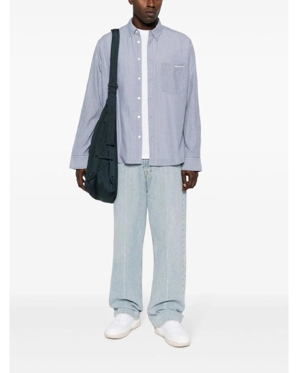 Isabel Marant Blue Striped Cotton Shirt for men