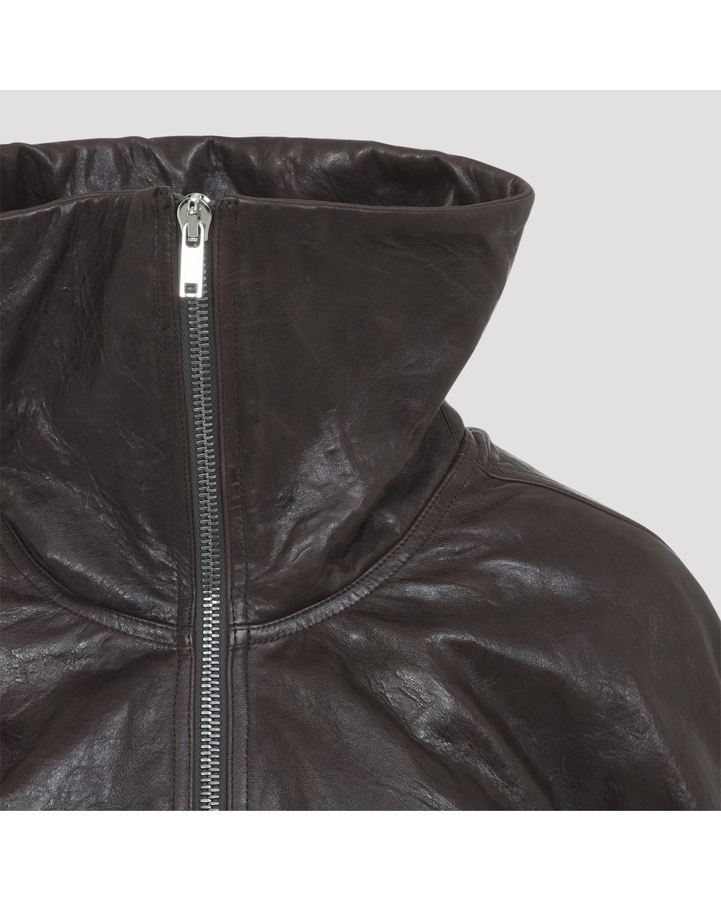 Rick Owens Gray Grease Dracuflight Cropped Jacket