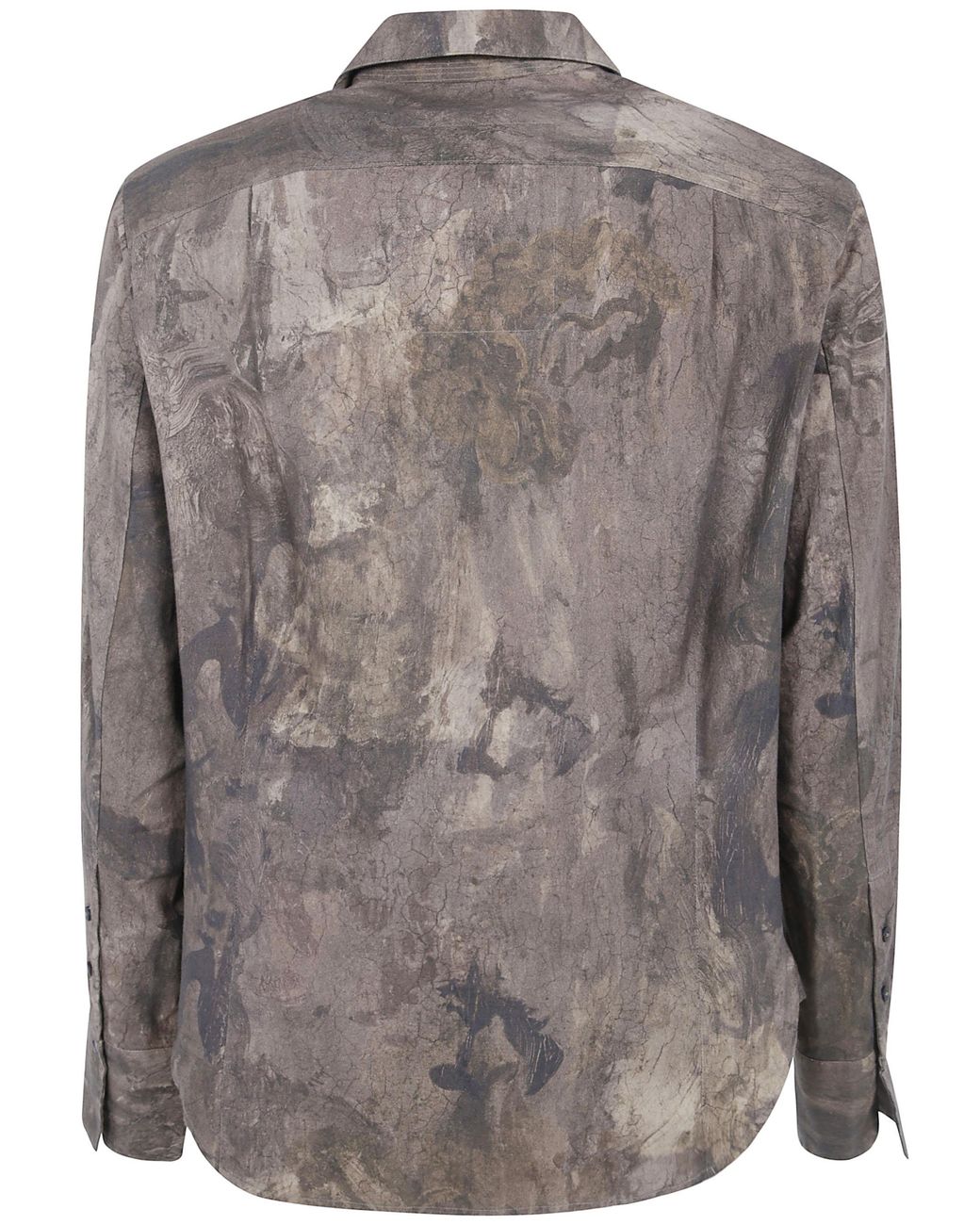 Ziggy Chen Gray Digital Print Doublebreasted Shirt for men