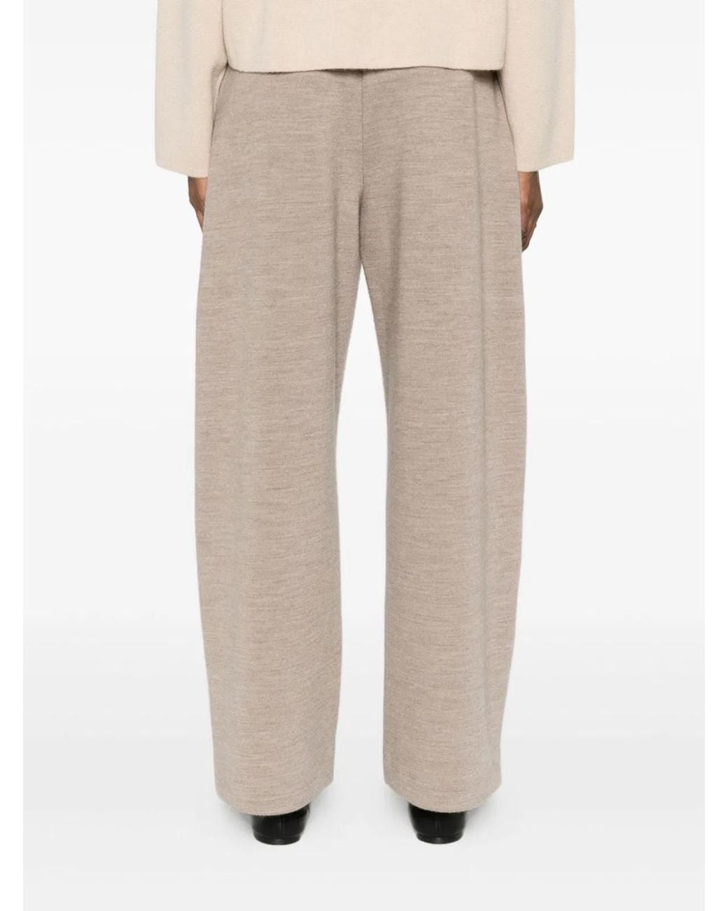Max Mara Gray Wool And Cotton Trousers