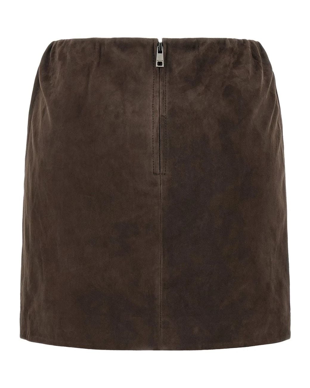 ROTATE BIRGER CHRISTENSEN Brown Suede Skirt