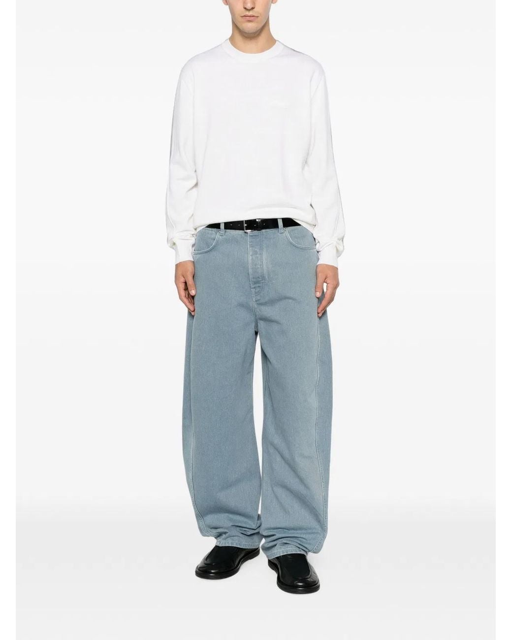 Givenchy White Cuffs Button Tab Sweater for men