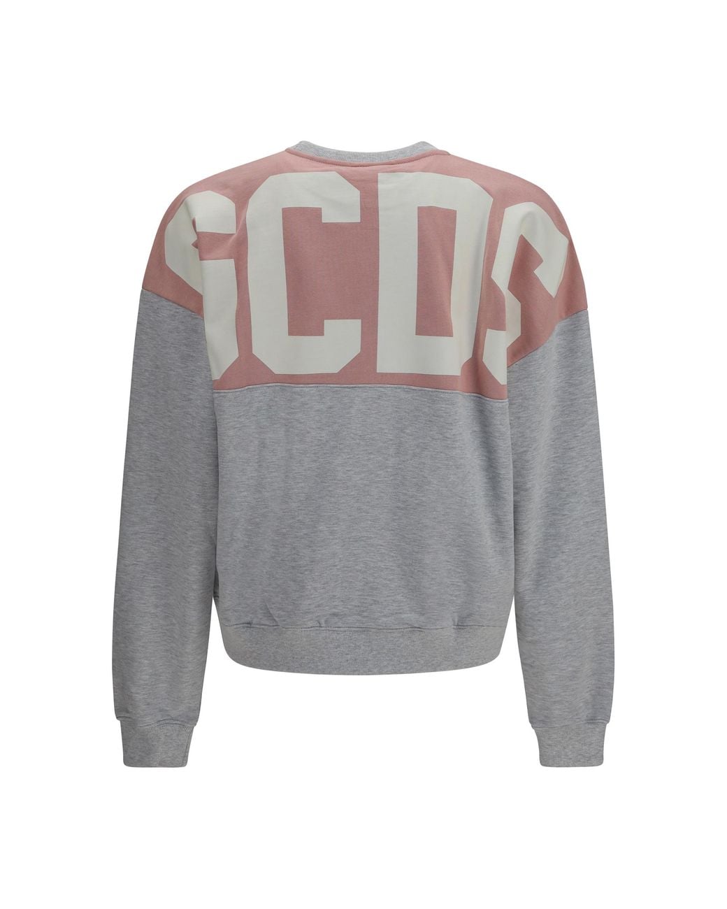 Gcds Gray Crewneck Sweatshirt With Back Logo for men