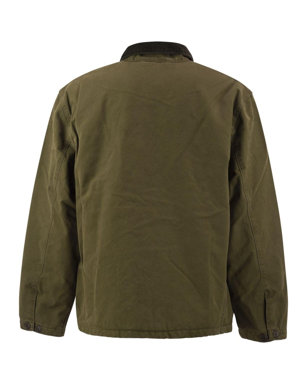 Filson Green Cotton Jacket With Corduroy Collar for men