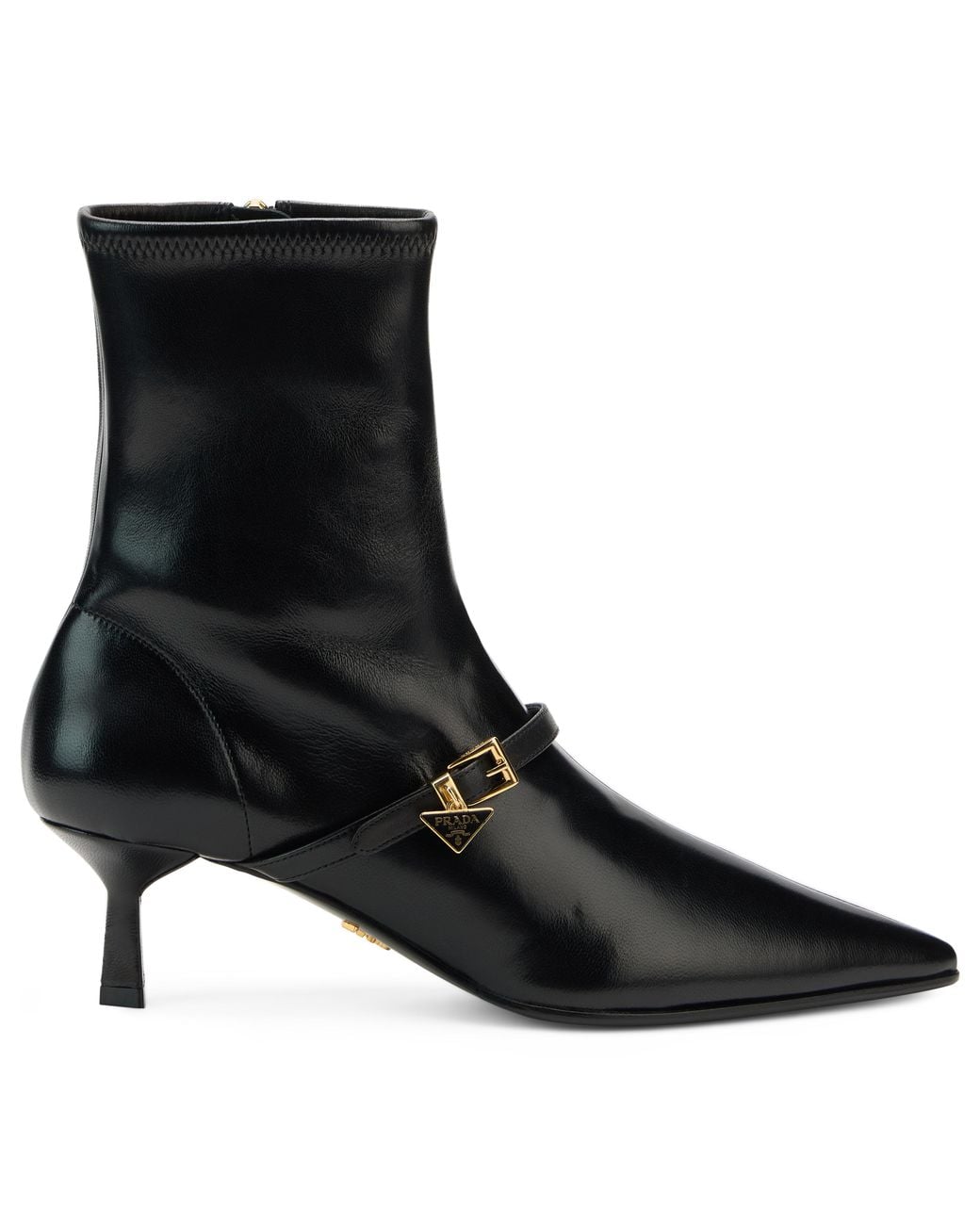 Prada Black Stretch Napa Ankle Boots