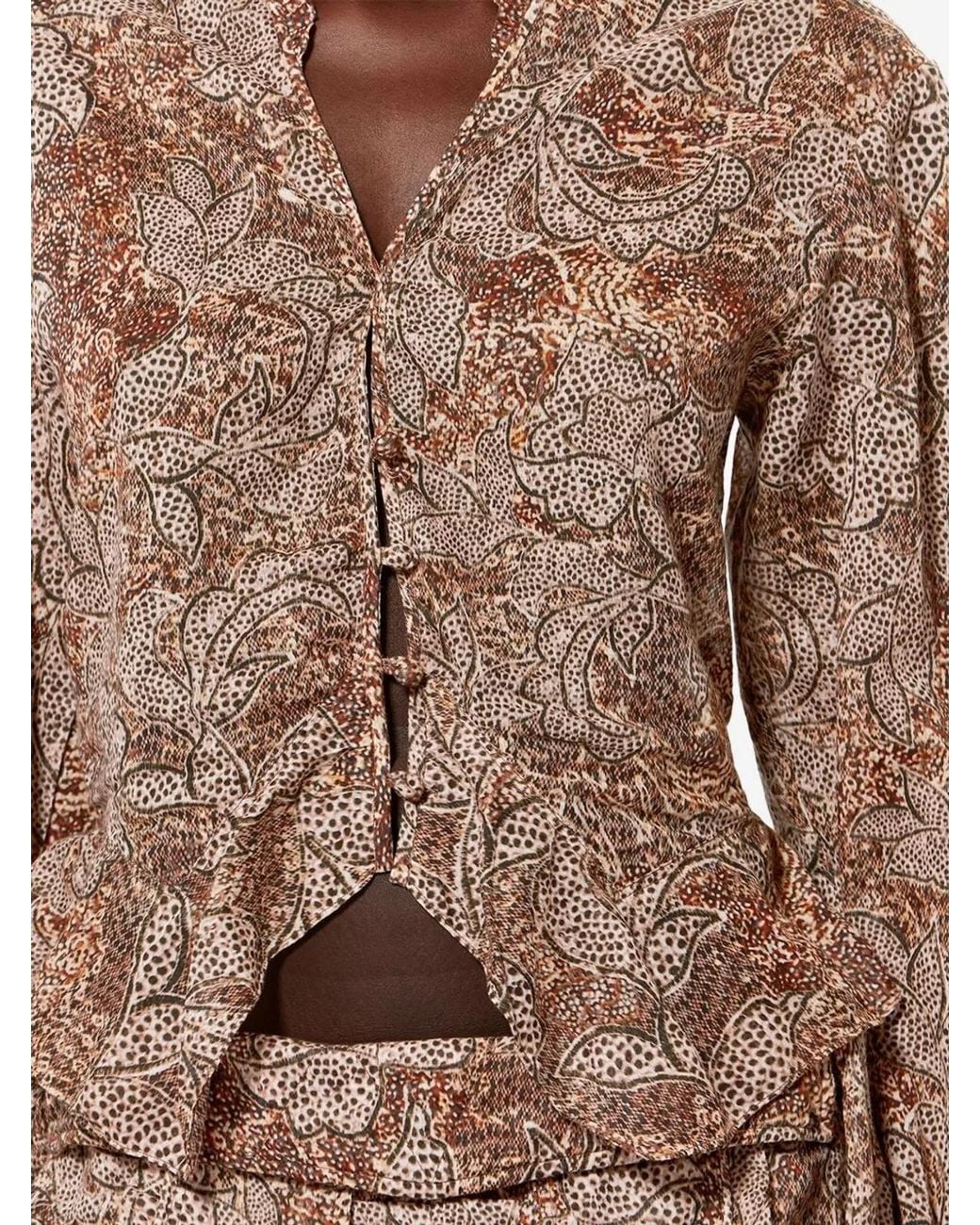 Isabel Marant Orange Celeny Printed Blouse