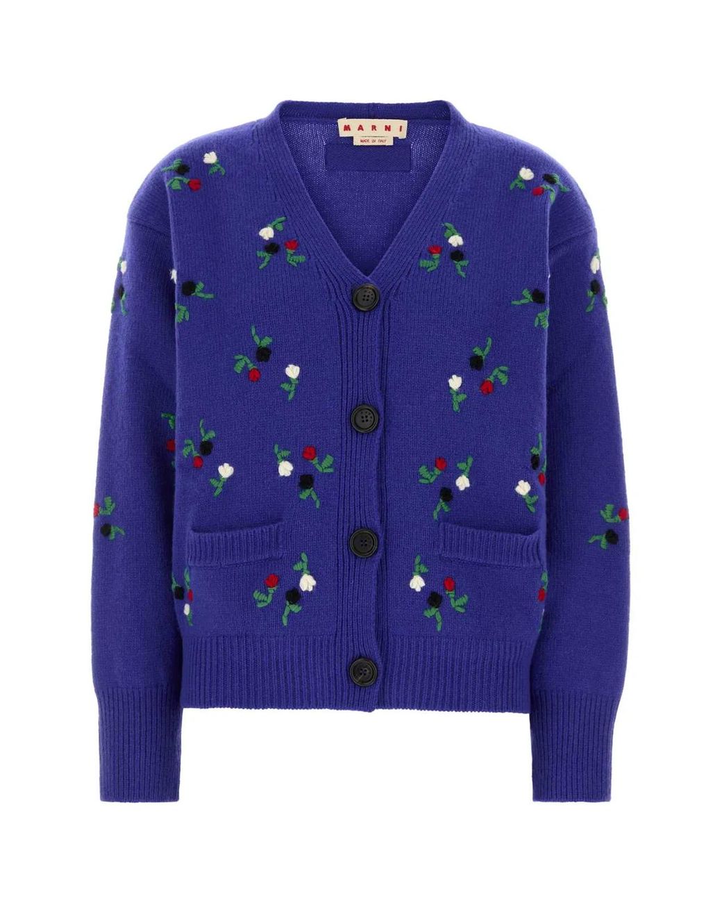 Marni Blue Wool Blend Cardigan