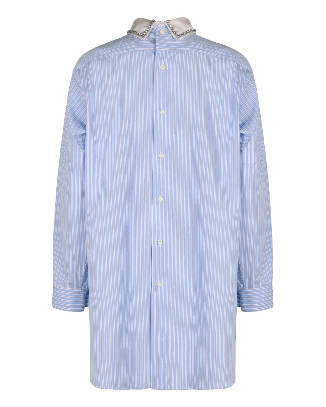 Prada Blue Stripe Poplin Top