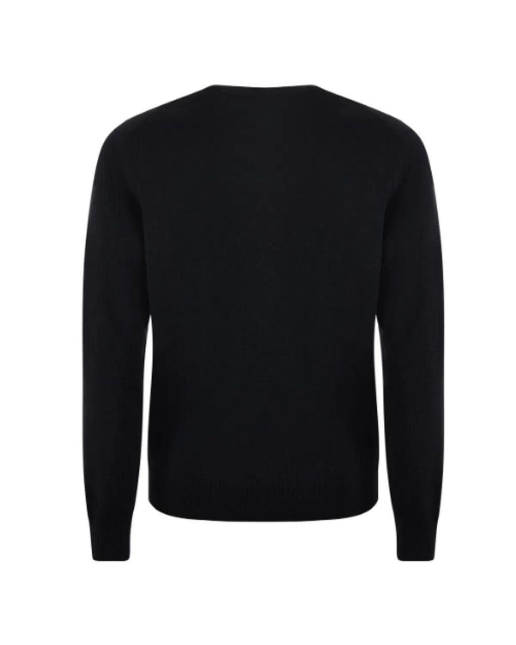 Fay Black Wool Crew Neck Sweater for men