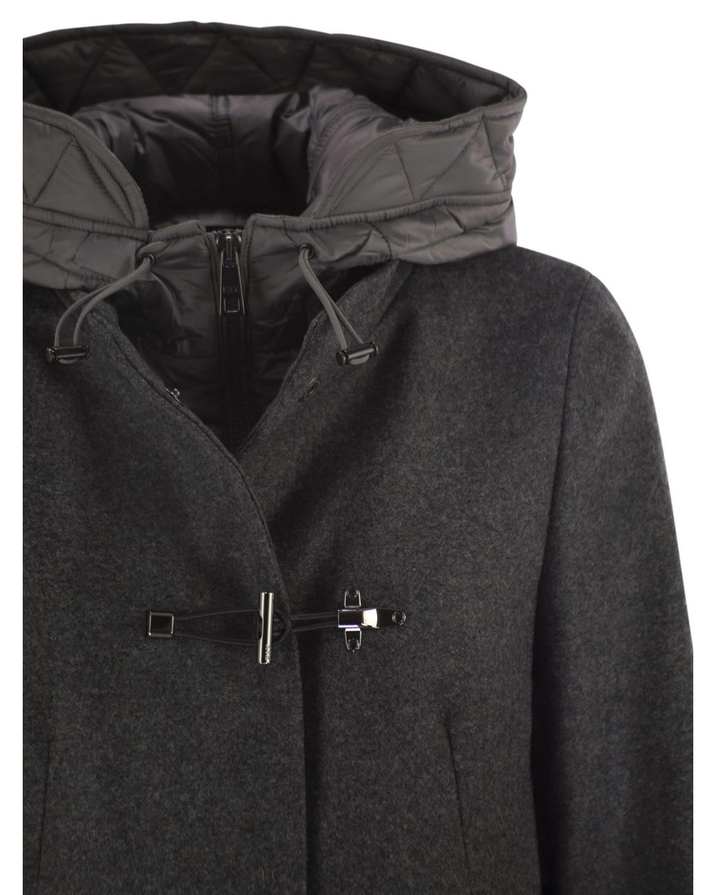 Fay Black Toggle Coat