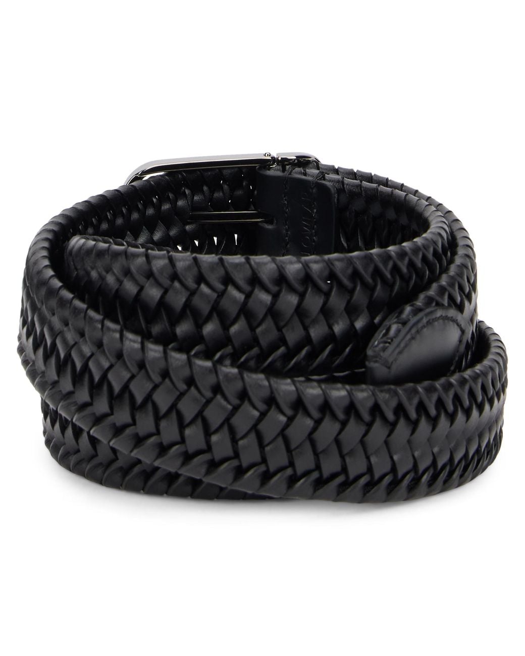 Slowear Black Woven Leather Belt for men