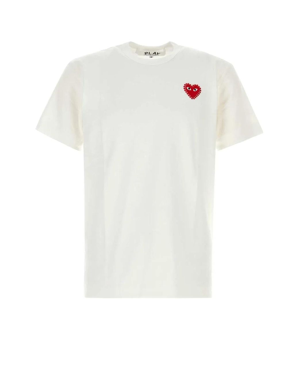 COMME DES GARÇONS PLAY White Cotton Crewneck T-Shirt for men