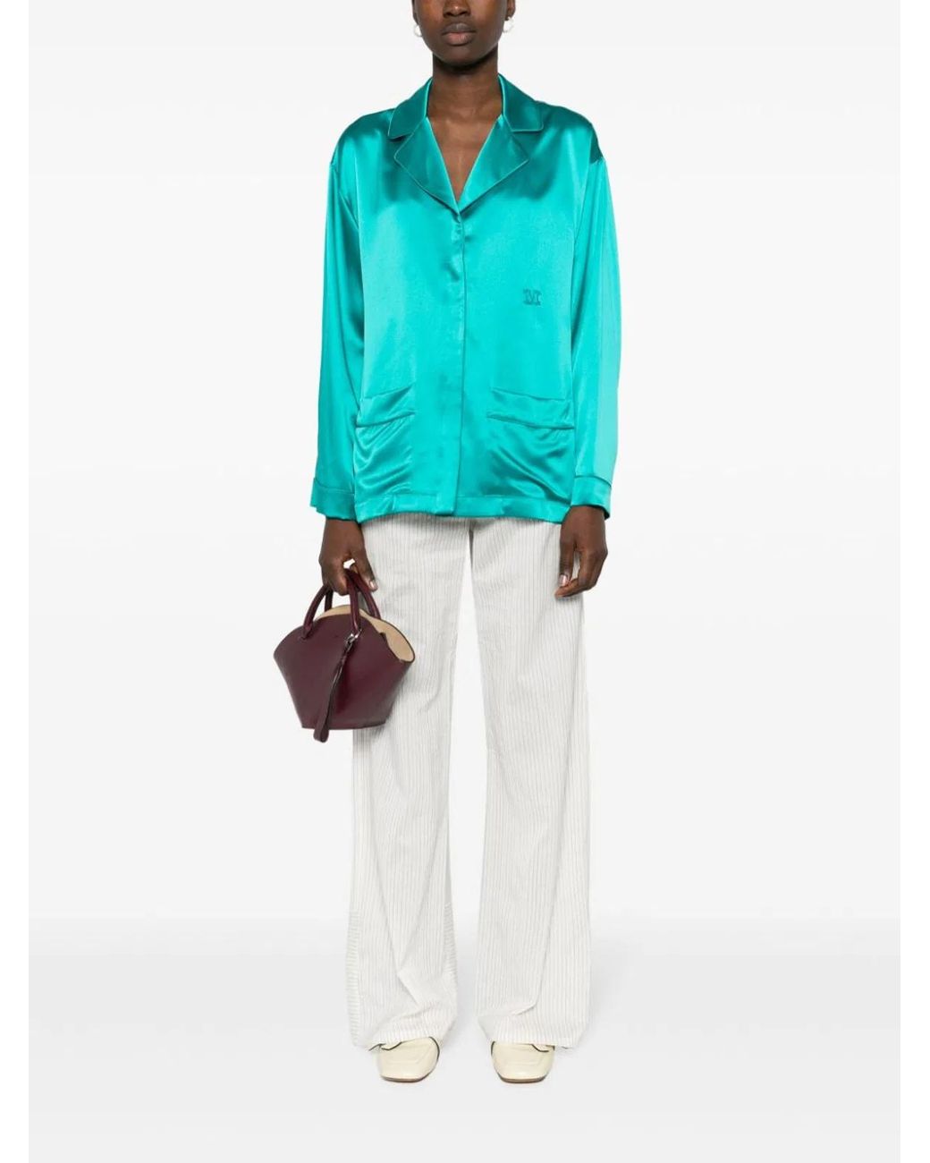 Max Mara Blue Silk Tunic