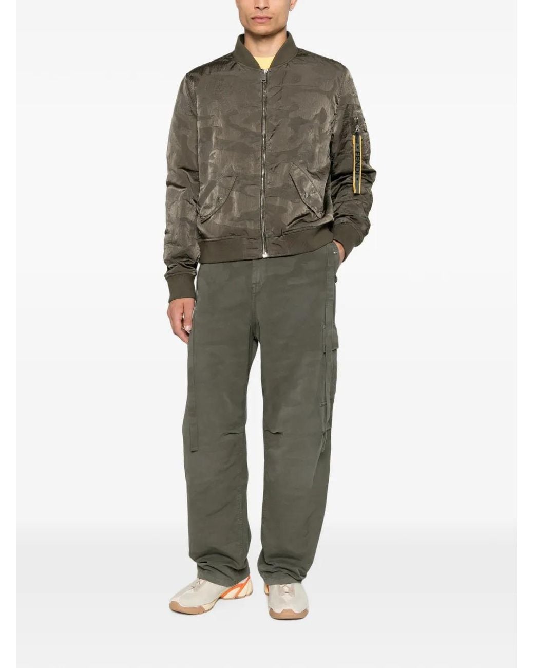 Fendi Green Patchwork Nylon Blouson for men