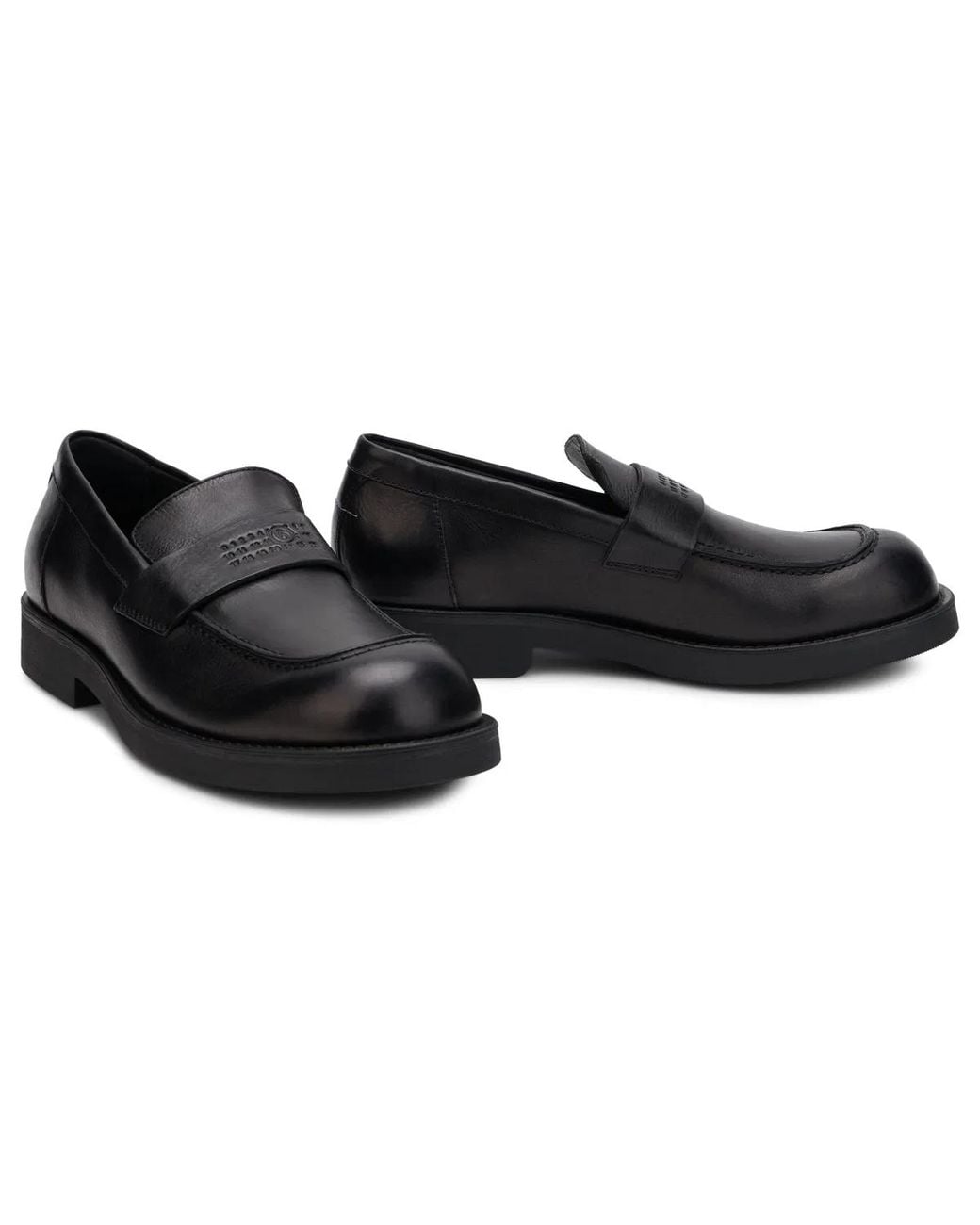 MM6 by Maison Margiela Black Casual Loafers With Distinctive Details for men