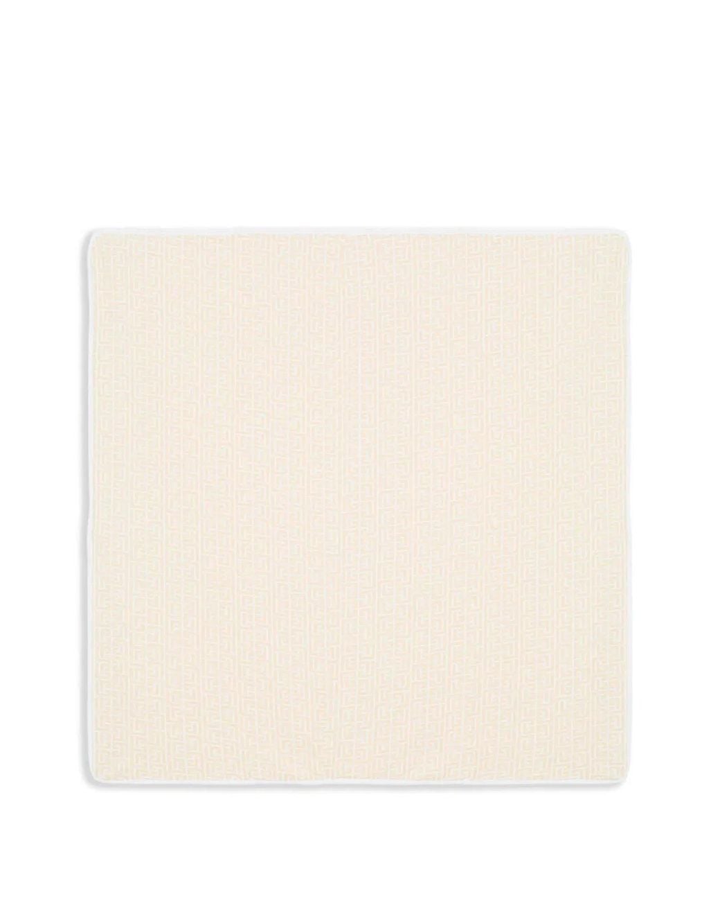 Balmain White Monogrammed Baby Blanket