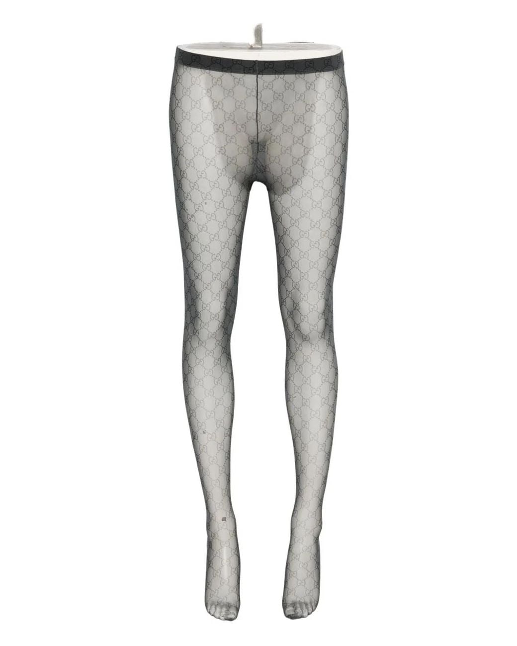 Gucci Gray Printed Stretch Nylon Tights