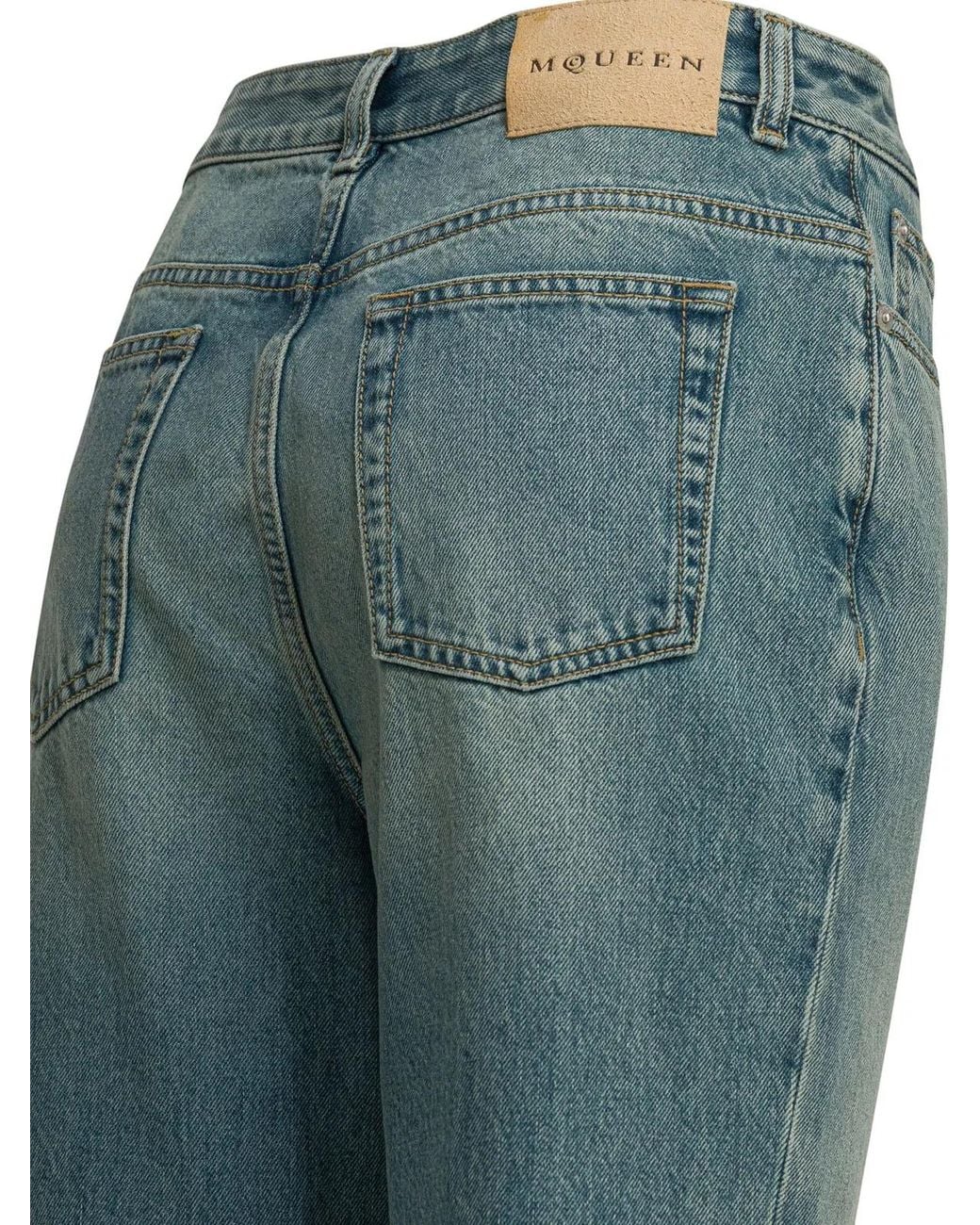 McQueen Blue Cotton Jeans