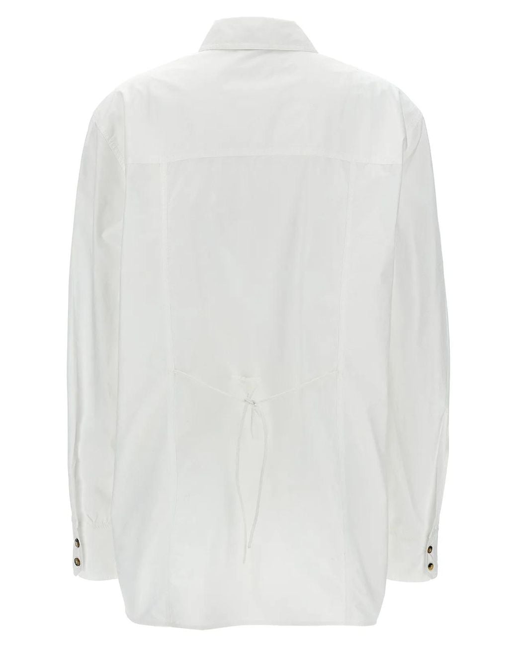 Ganni White Shirt With Decorative Side Ties