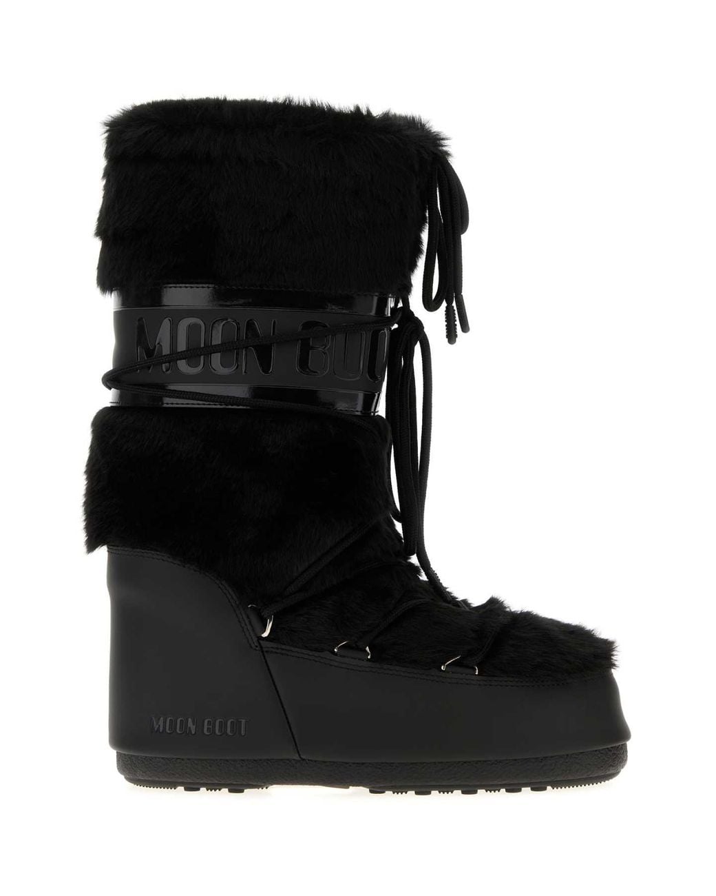 Moon Boot Black Icon High Faux Fur Boots