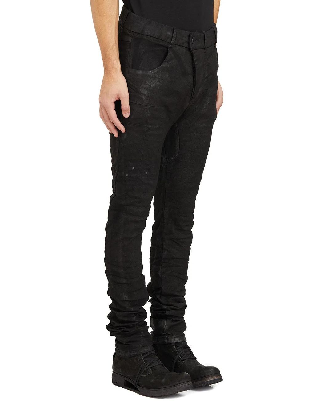 Boris Bidjan Saberi Black Slim Cotton Trousers for men